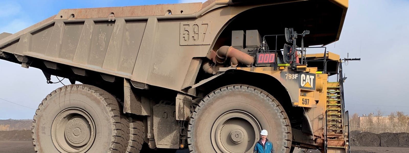 Haul truck at a project site