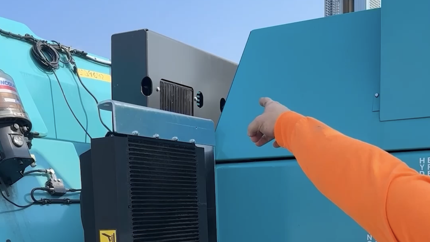 custom cooling package on konecranes lift truck in steel mill