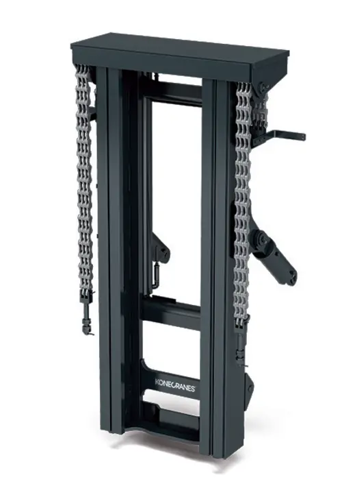 Duplex two-stage forklift mast with no freelift