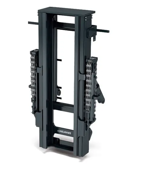 Duplex two-stage forklift mast with freelift