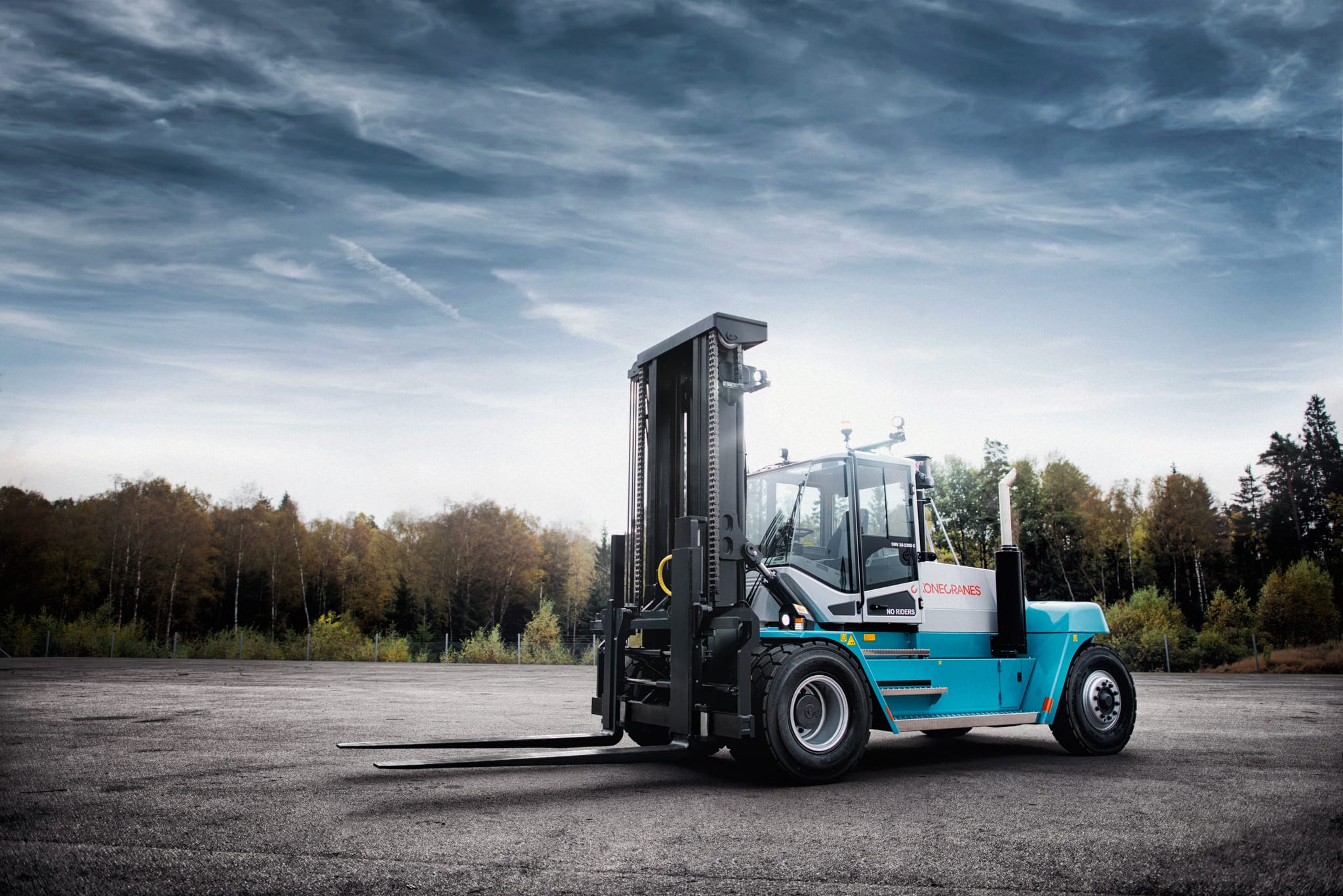 Konecranes heavy-capacity forklift working an outdoor yard