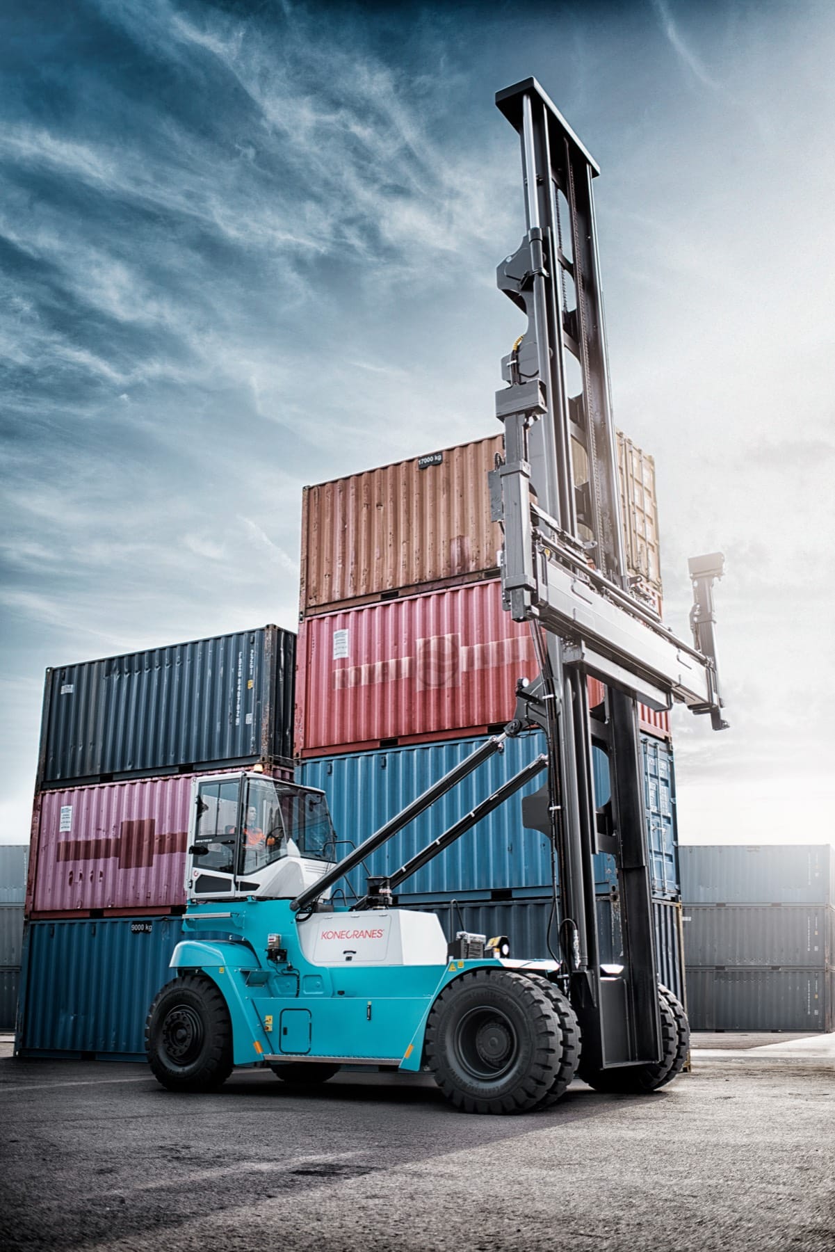 Konecranes empty container handler stacking empties