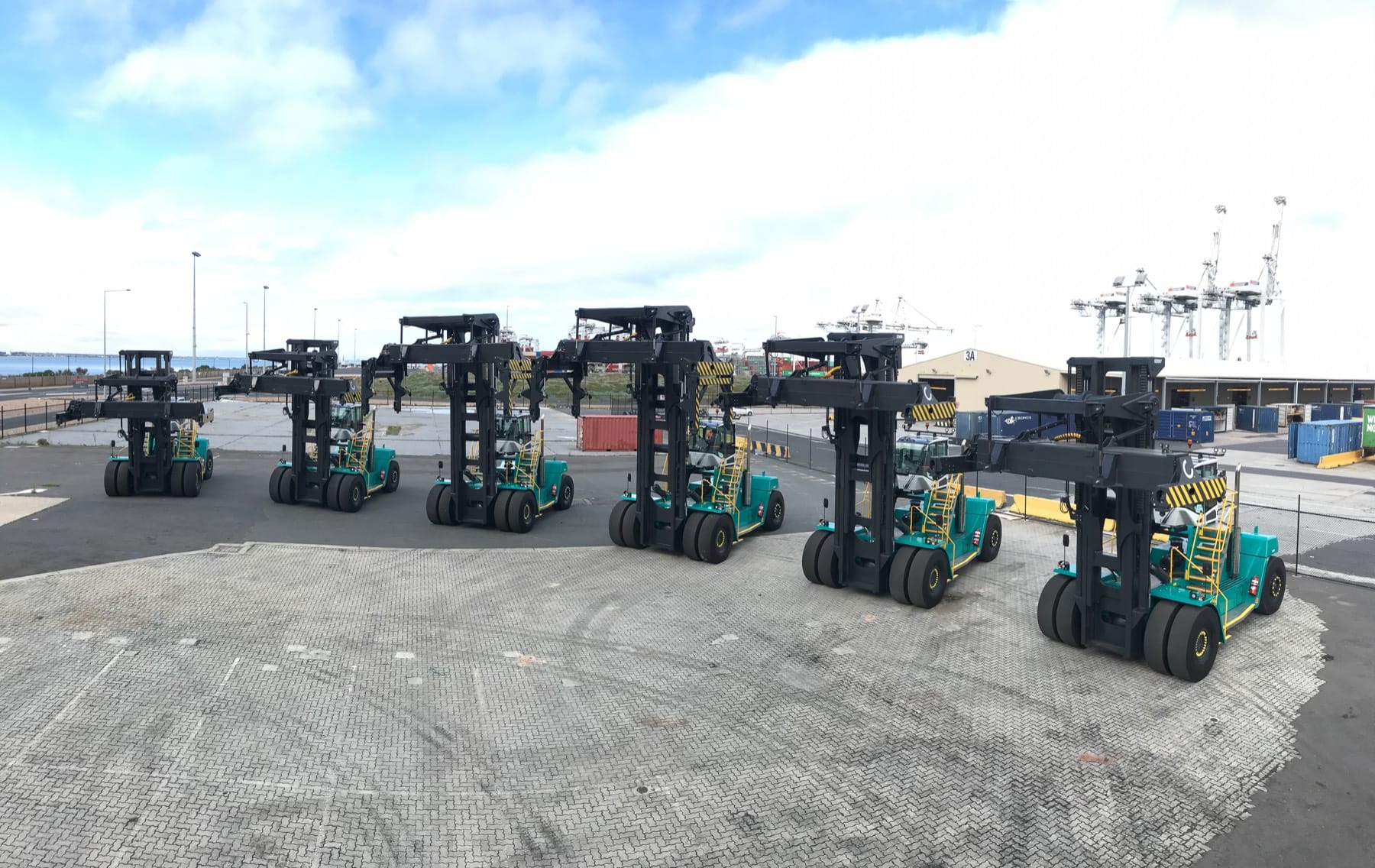 Konecranes loaded container handler working a container yard