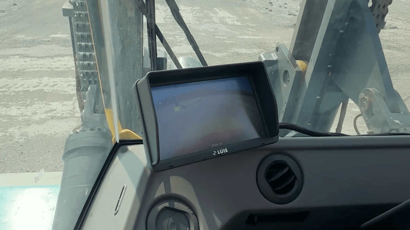 luis edge pedestrian detction system with backup camera on konecranes forklift