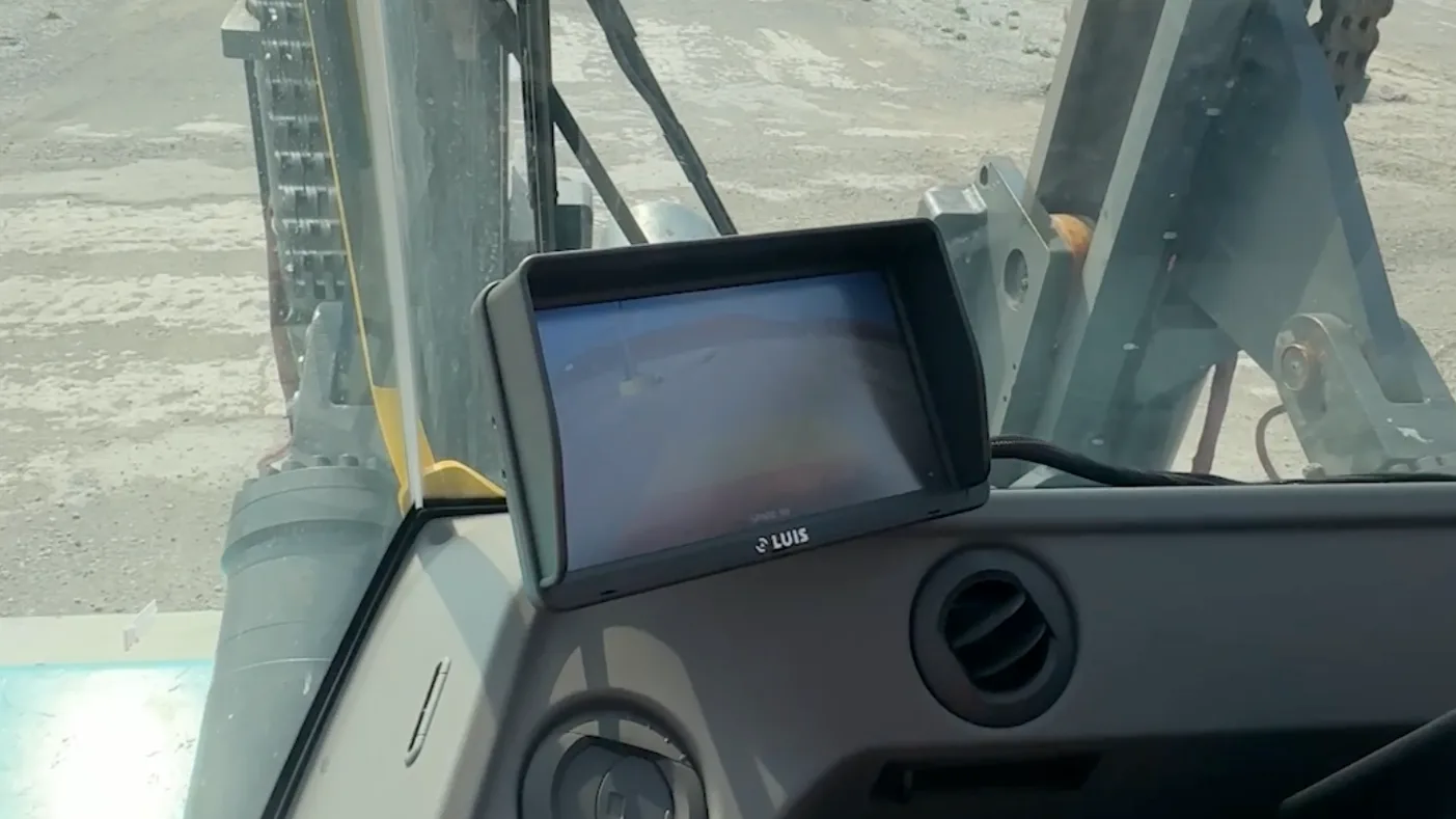 luis edge pedestrian detction system with backup camera on konecranes forklift